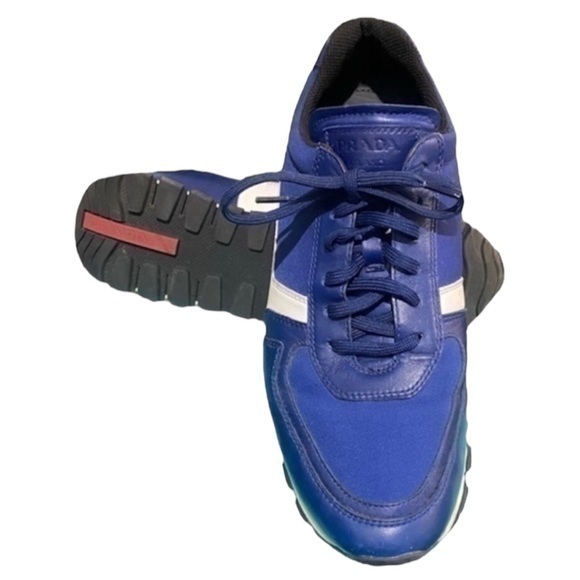 Match Race Low Top Sneakers In Blue Leather S39.5